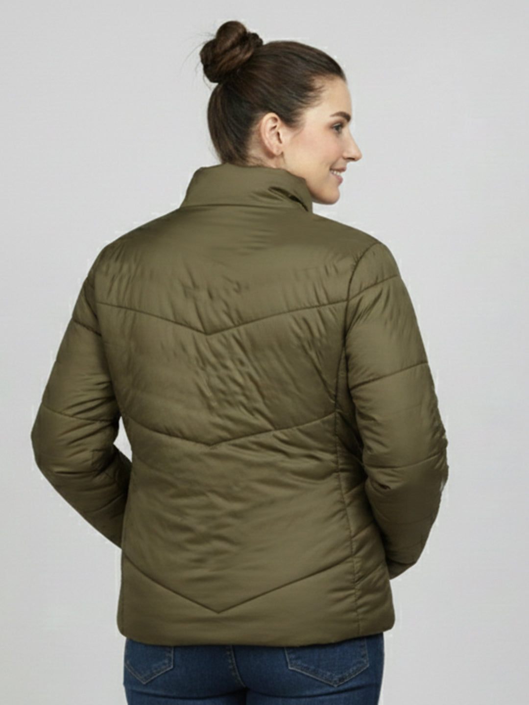 Women Olive Winter Jacket