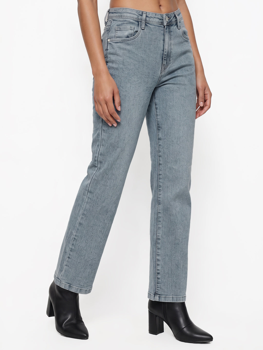 Light Blue High-Rise Crop Flare Jeans