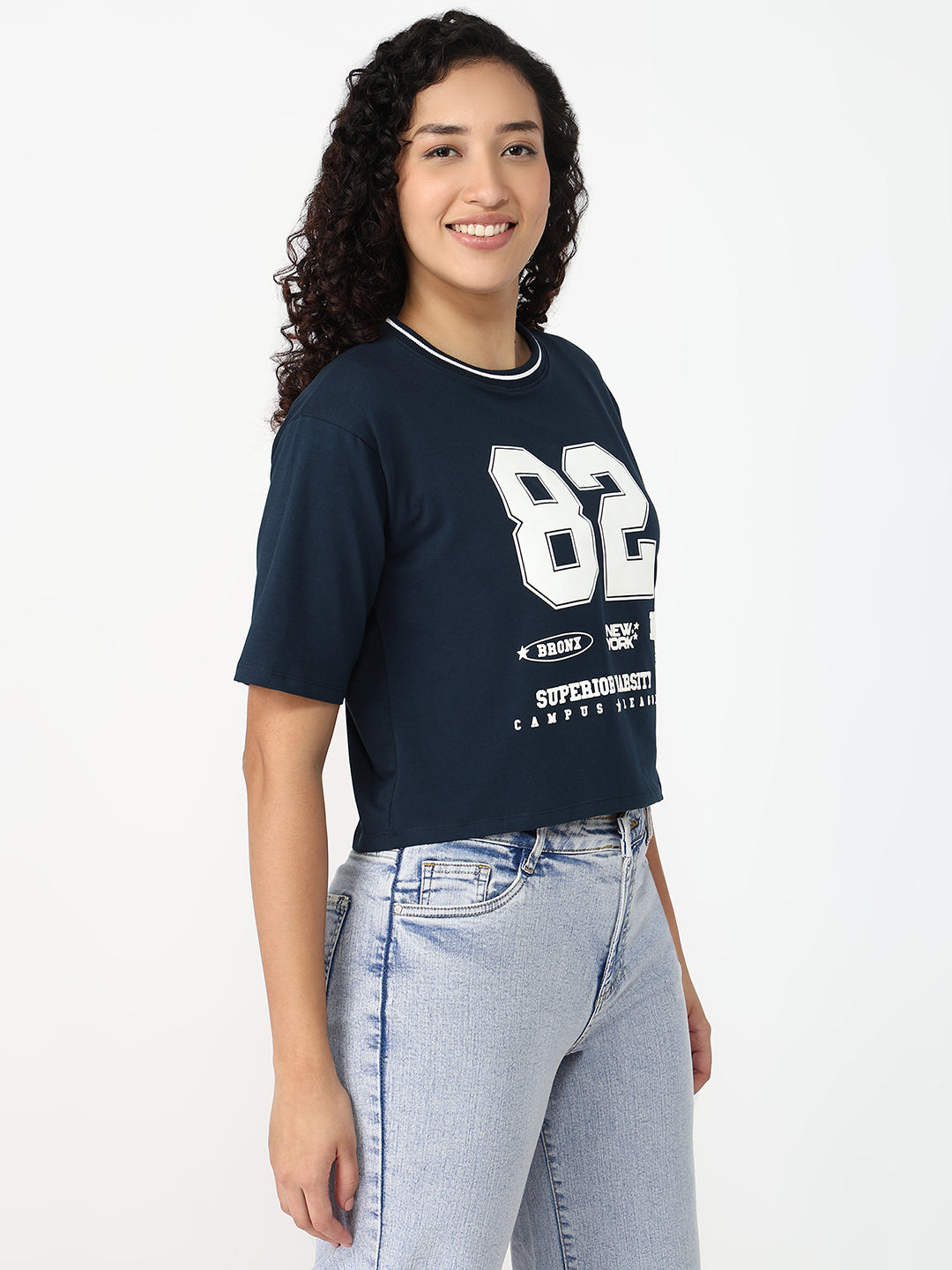 Women Airforce Slim Fit Graphic Crop T-Shirt