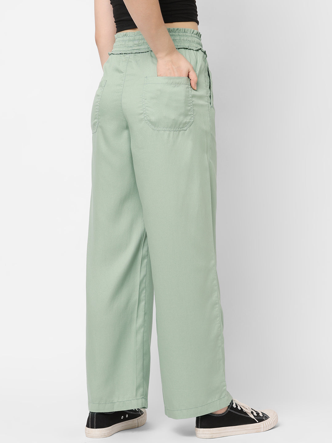 Women High-Rise Wide Leg Trousers