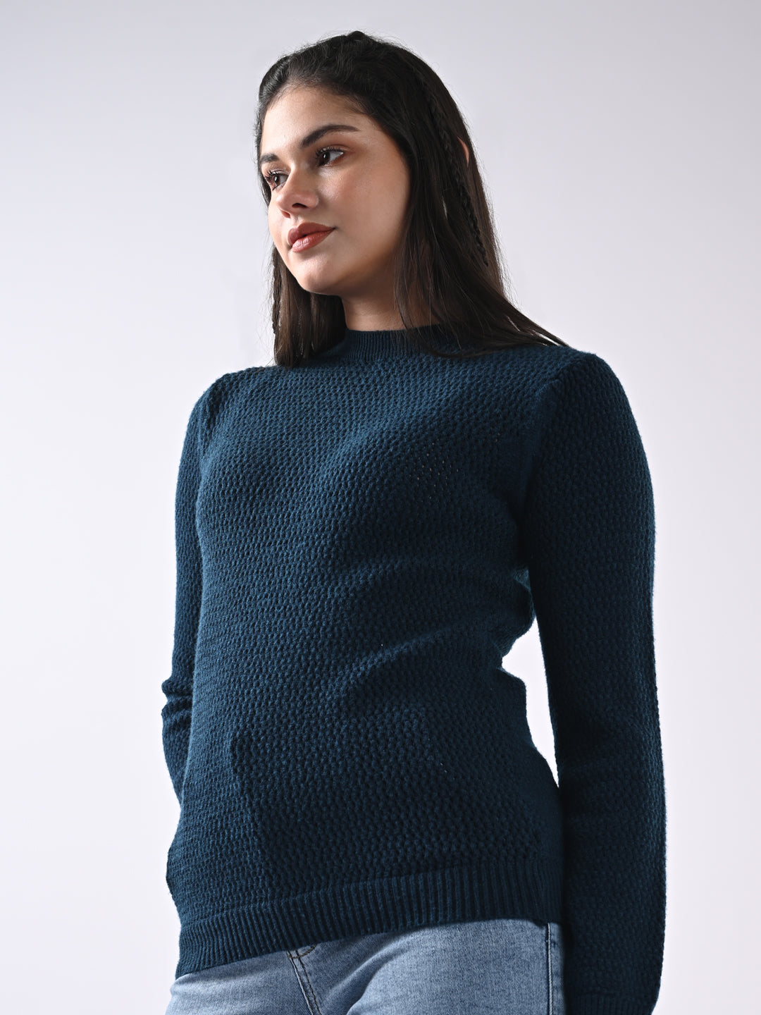 Women Self Design Sweater