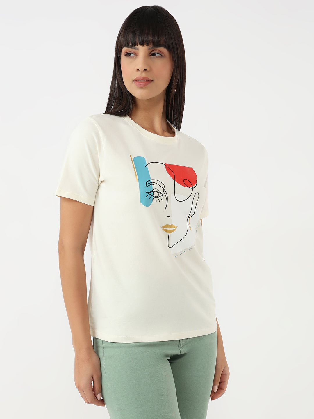 Women Ivory Graphic Tees