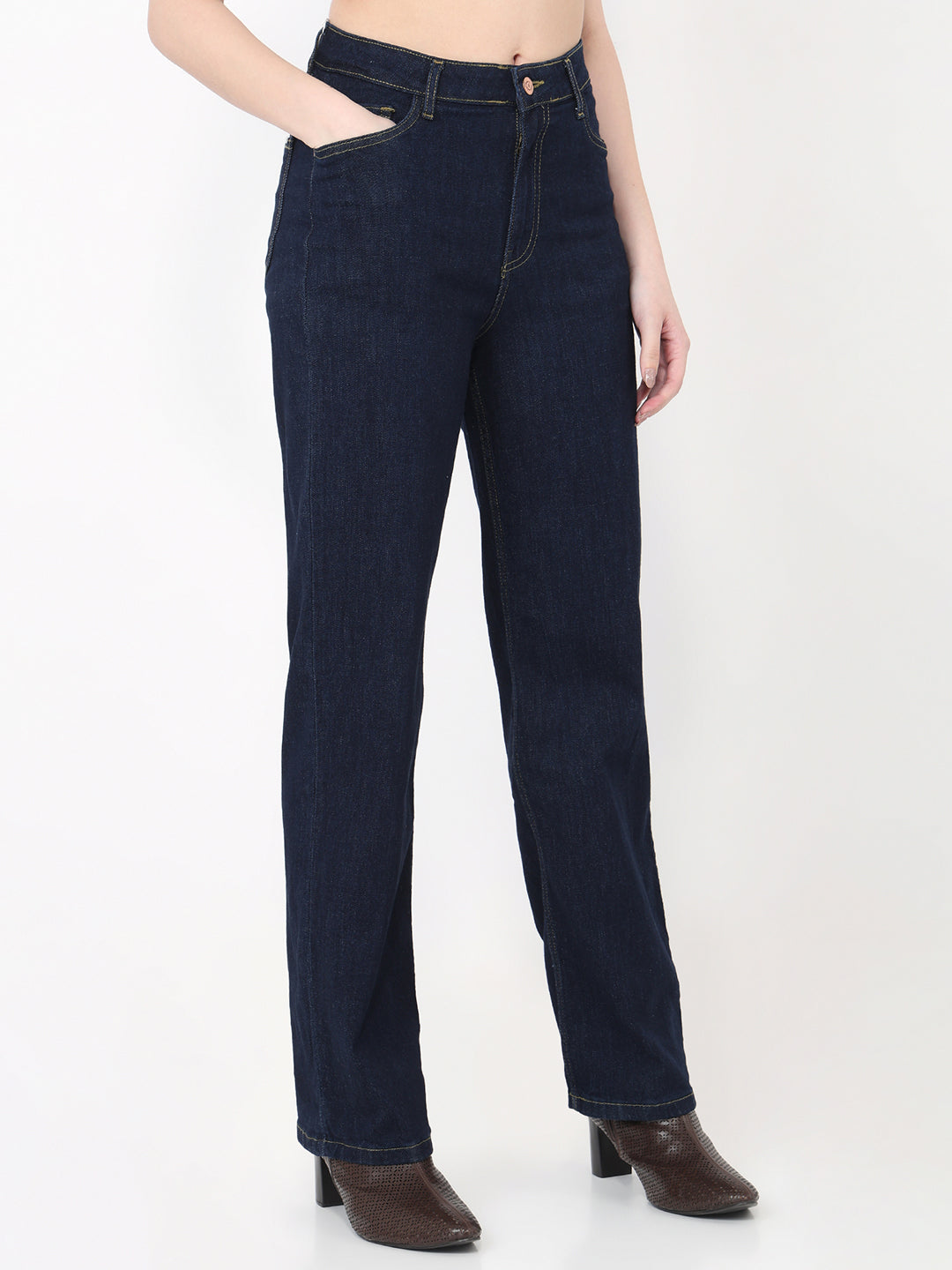 Dark Blue High-Rise Baggy Jeans