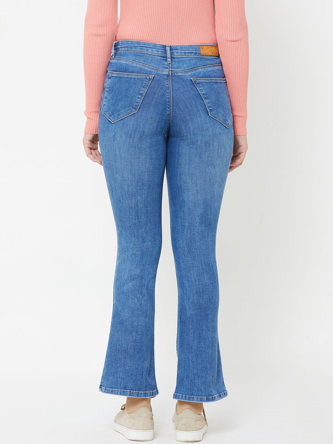 Women Blue High-Rise Wide Leg Jeans
