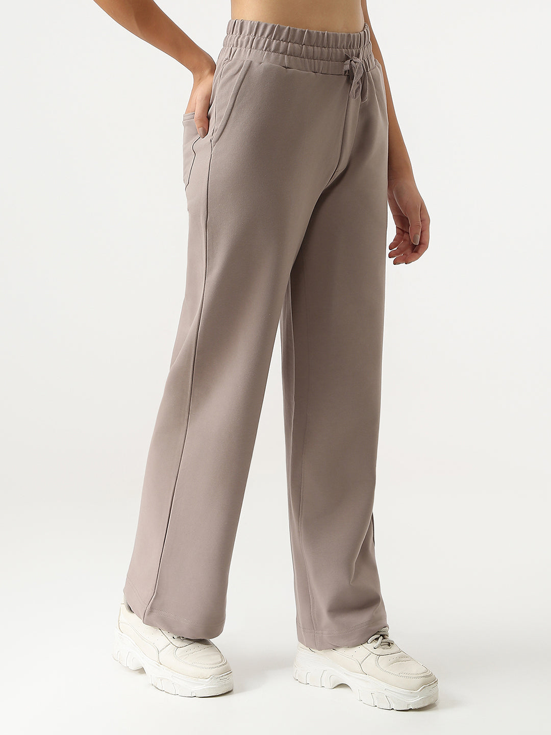 Women High-Rise Loose Fit Trousers