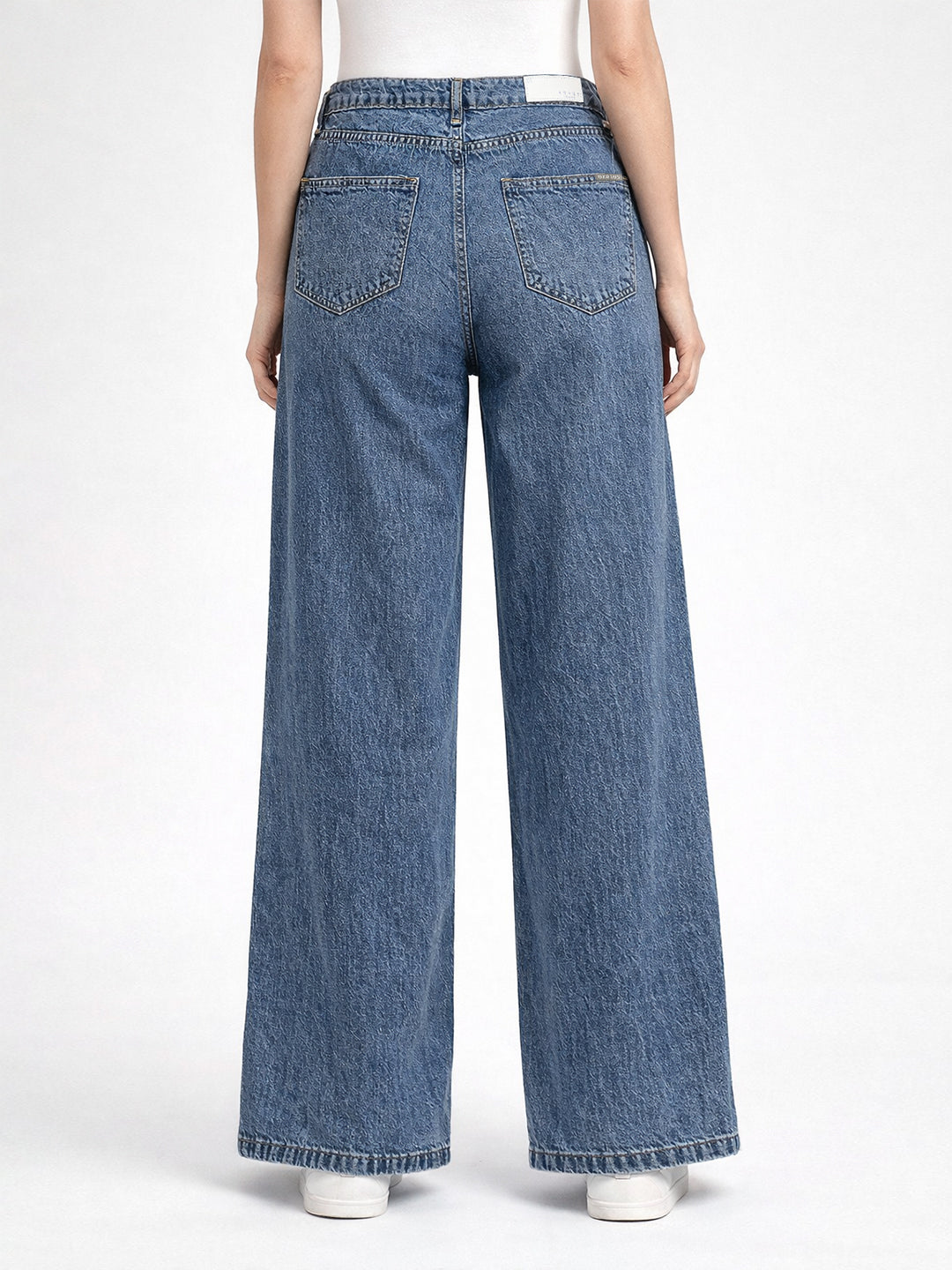 Women Blue High-Rise Super Wide Leg Jeans