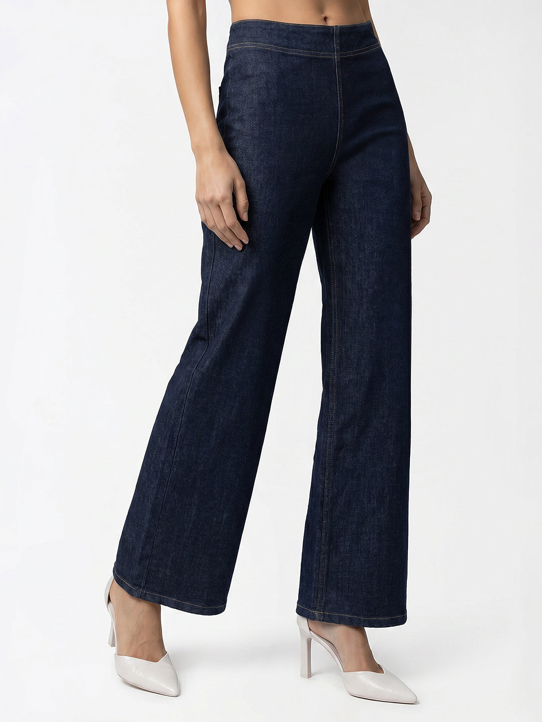 Dark Blue High-Rise Straight Fit Jeans