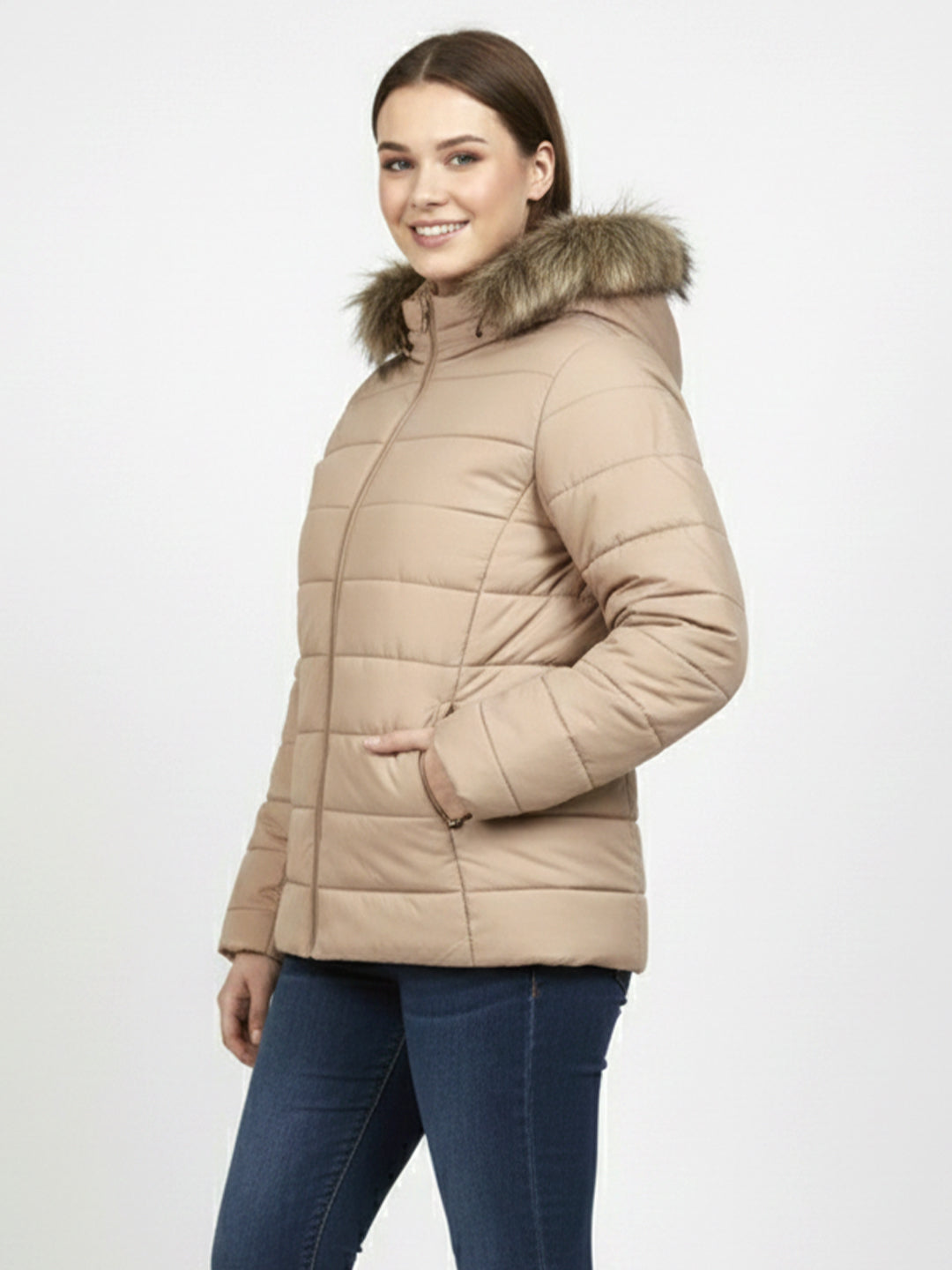 Women Beige Winter Jack