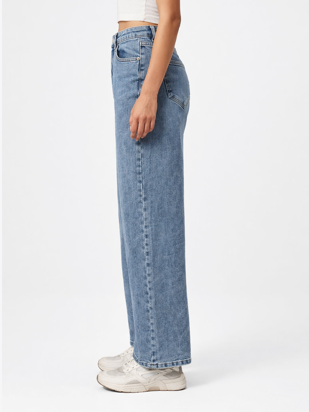 Women Blue High-Rise Baggy Jeans