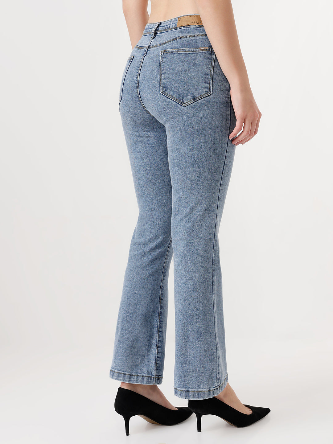 Women Light Blue High-Rise Flare Jeans