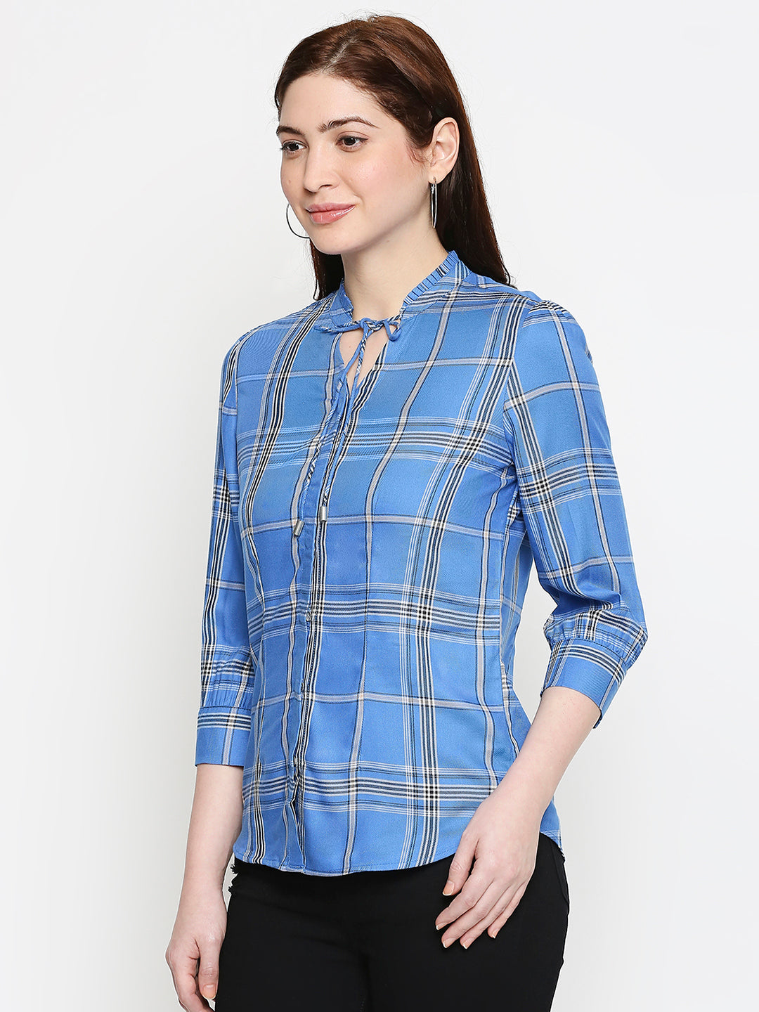 Women Blue Slim Top