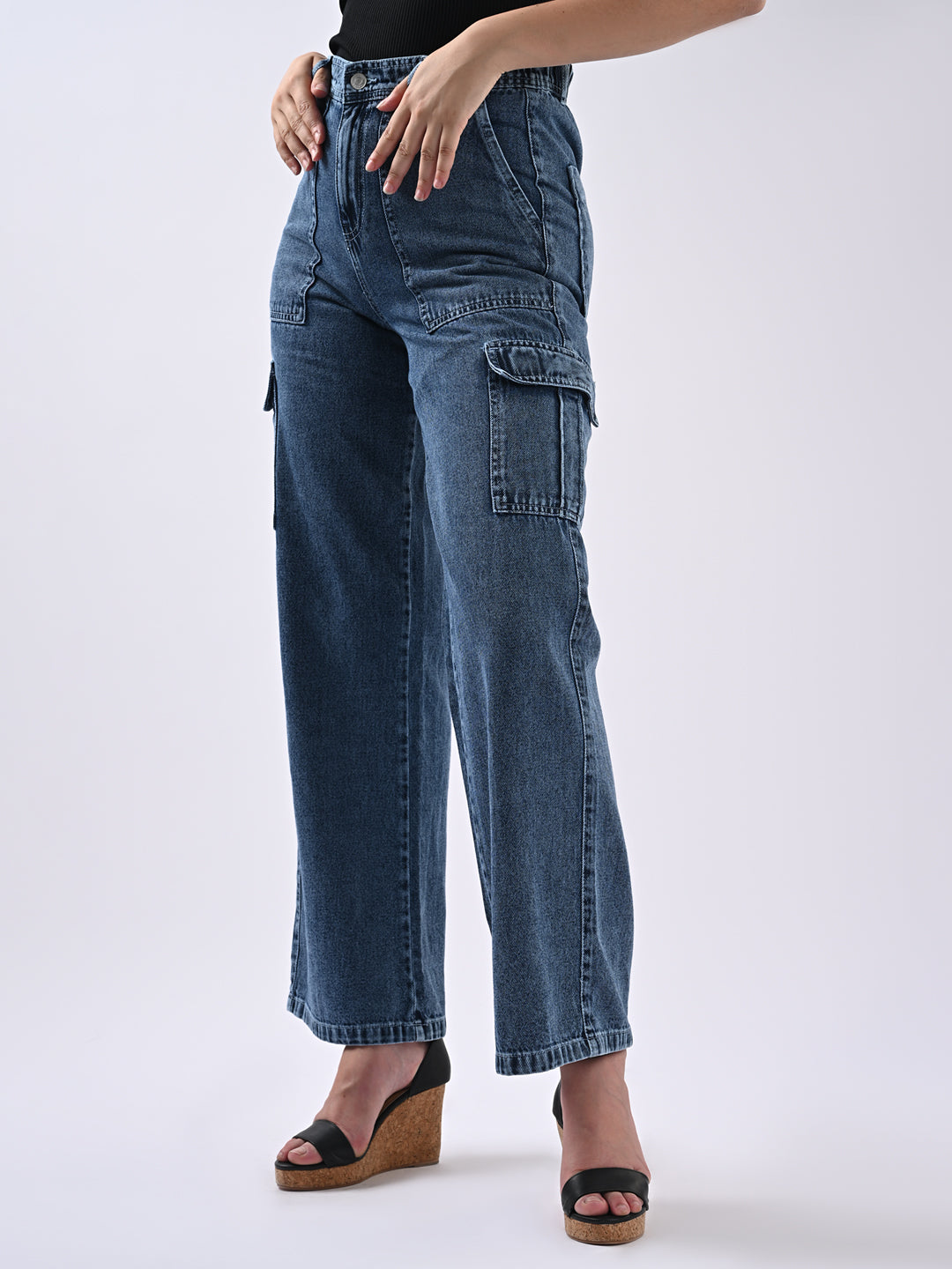 Women High-Rise Loose Fit Cargo