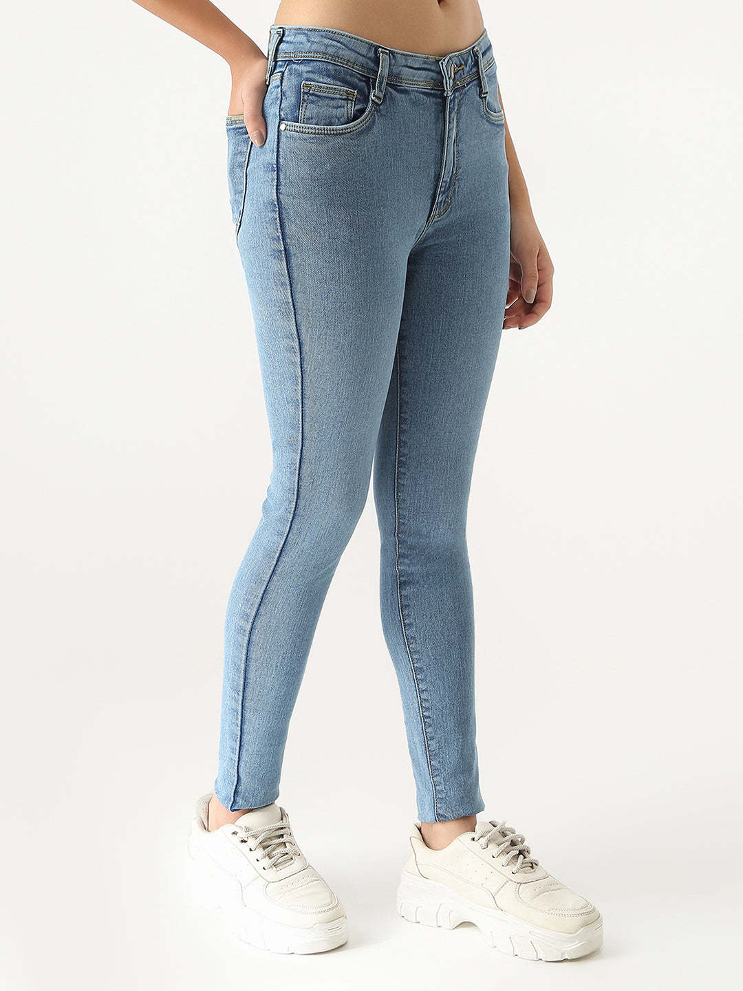 Women Blue High-Rise Skinny Jeans