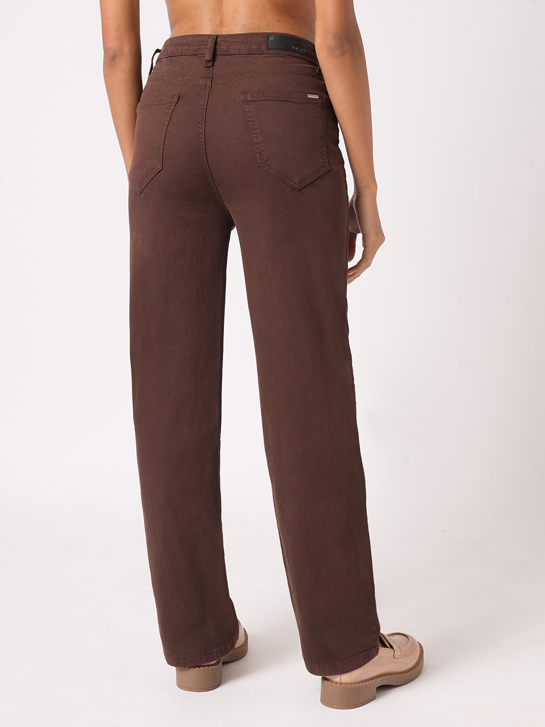 Women Sepia High-Rise Straight Fit Jeans
