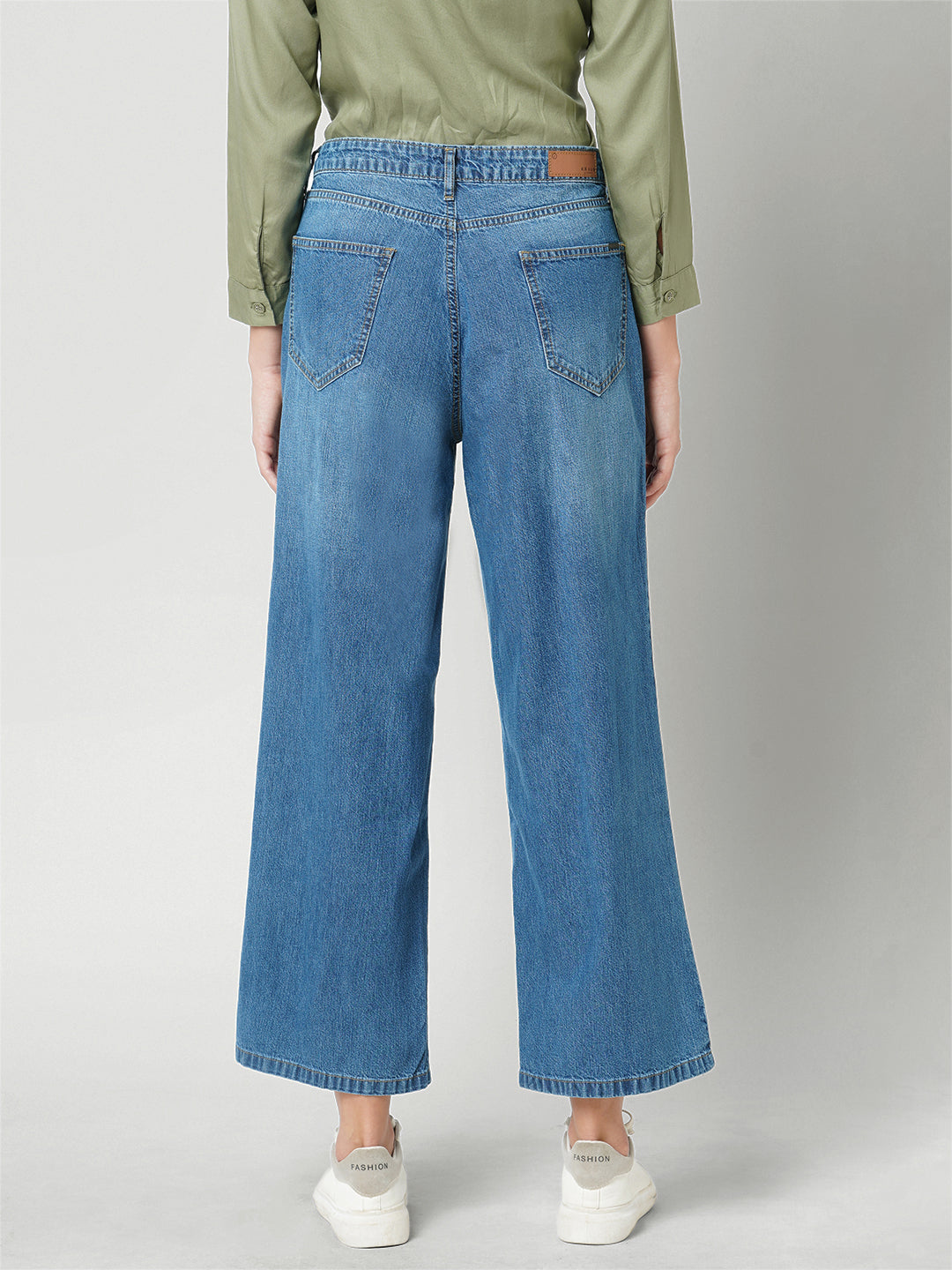 Women Mid-Rise Wide Leg Jeans