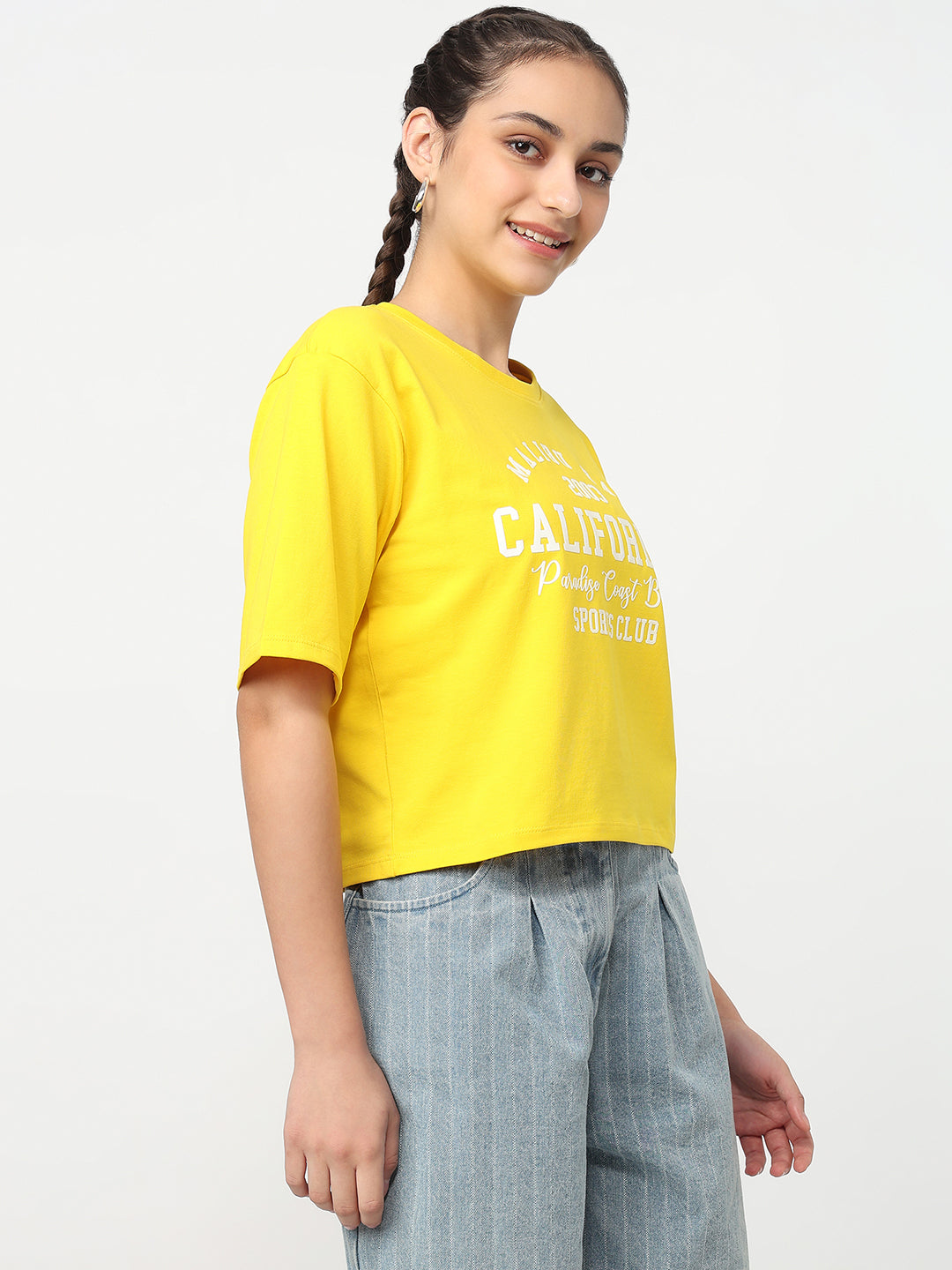 Women Golden Sunset Graphic Crop Tees