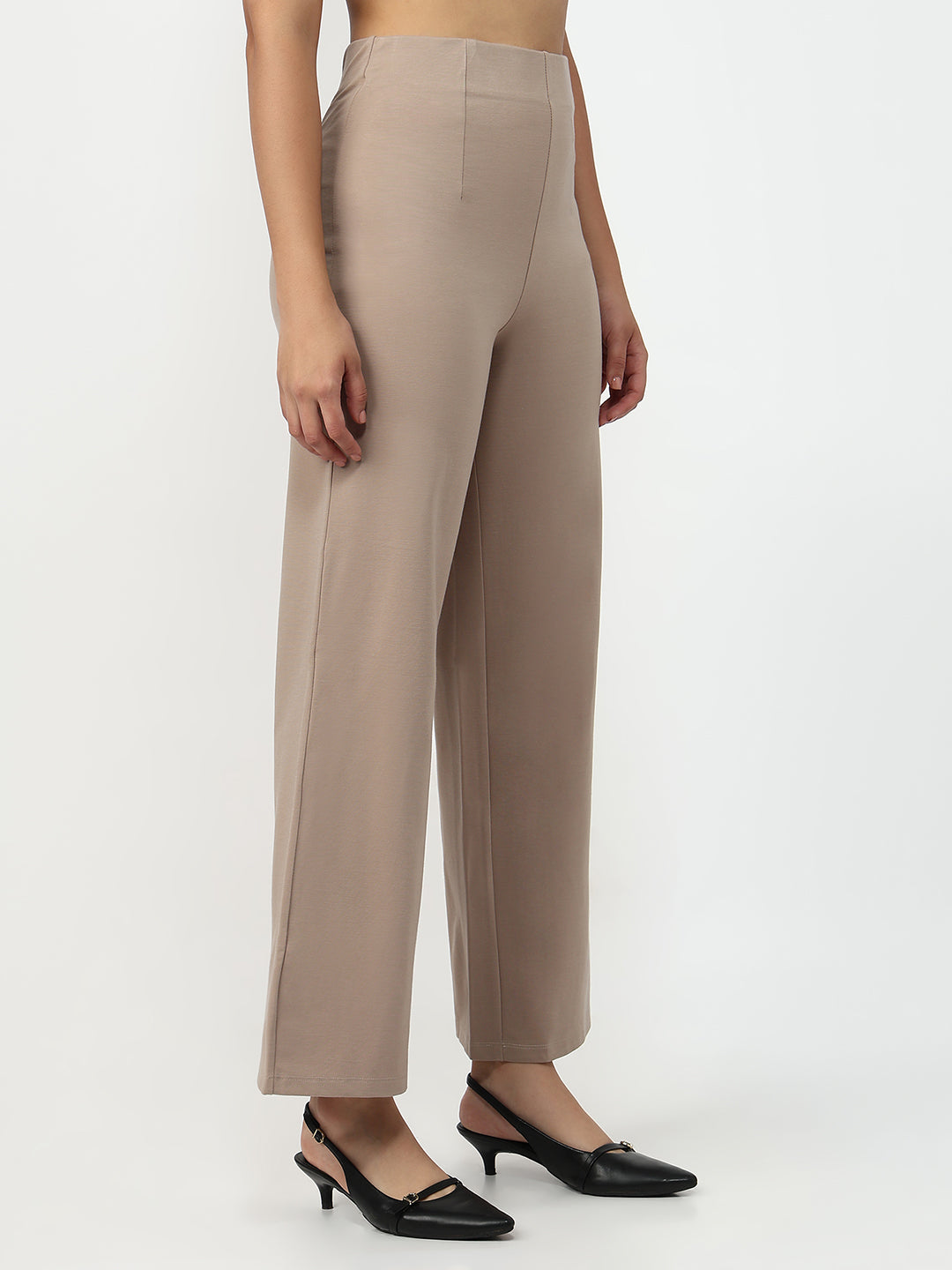 Women Oatmilk Wide Leg Treggings