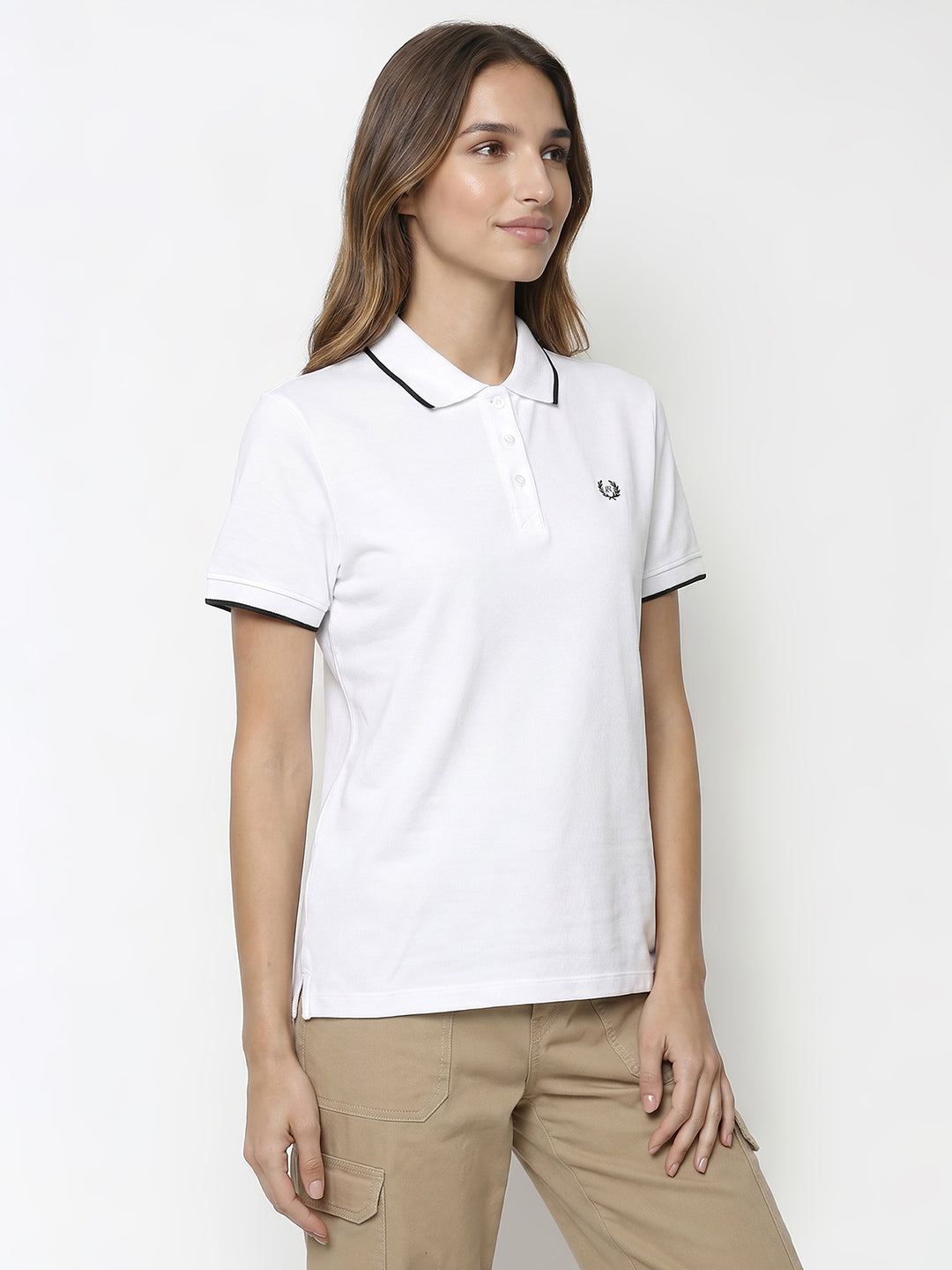 Women White Polo T-Shirt