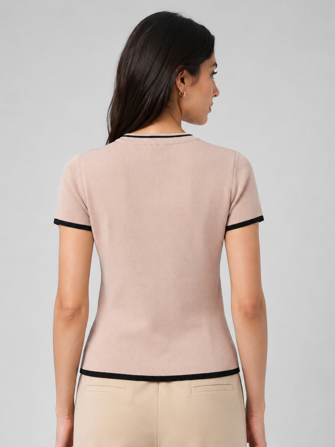 Women Beige Flat Knit