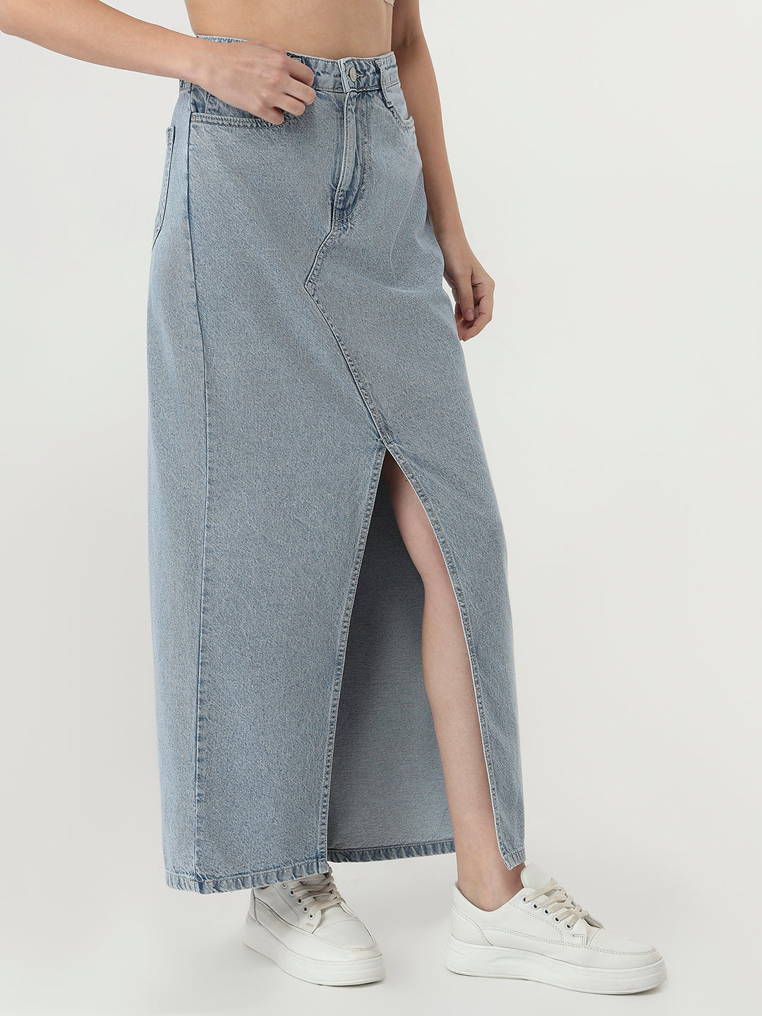 Women Light Blue Denim Skirt