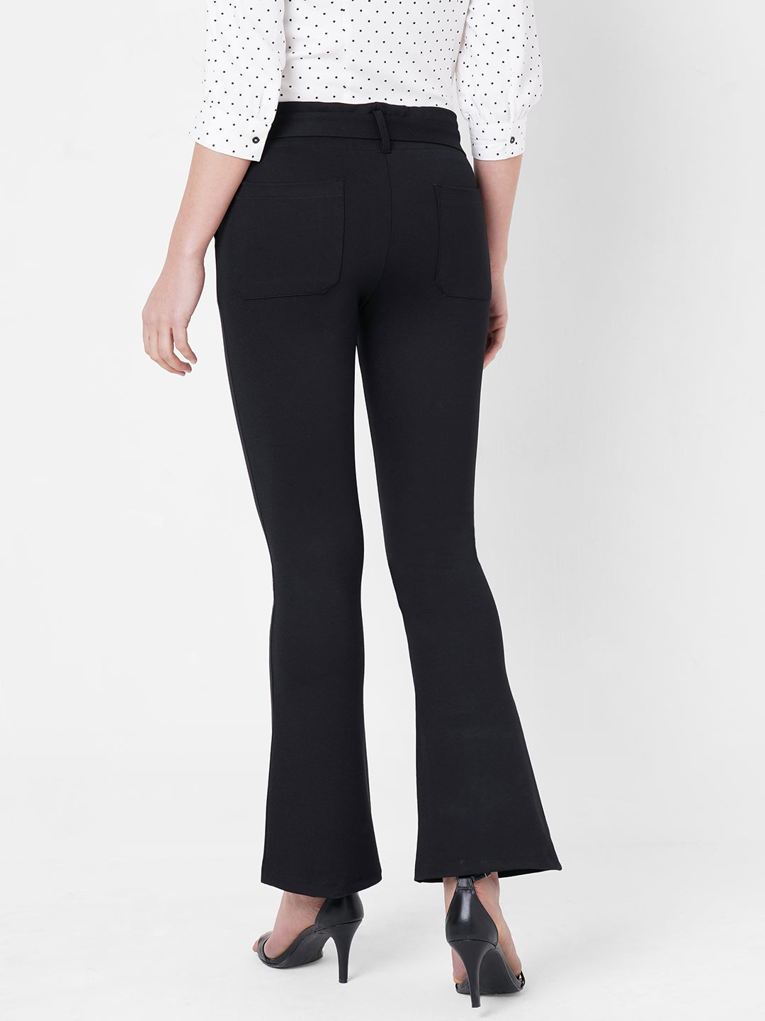 Women High-Rise Treggings Mini Flare Treggings
