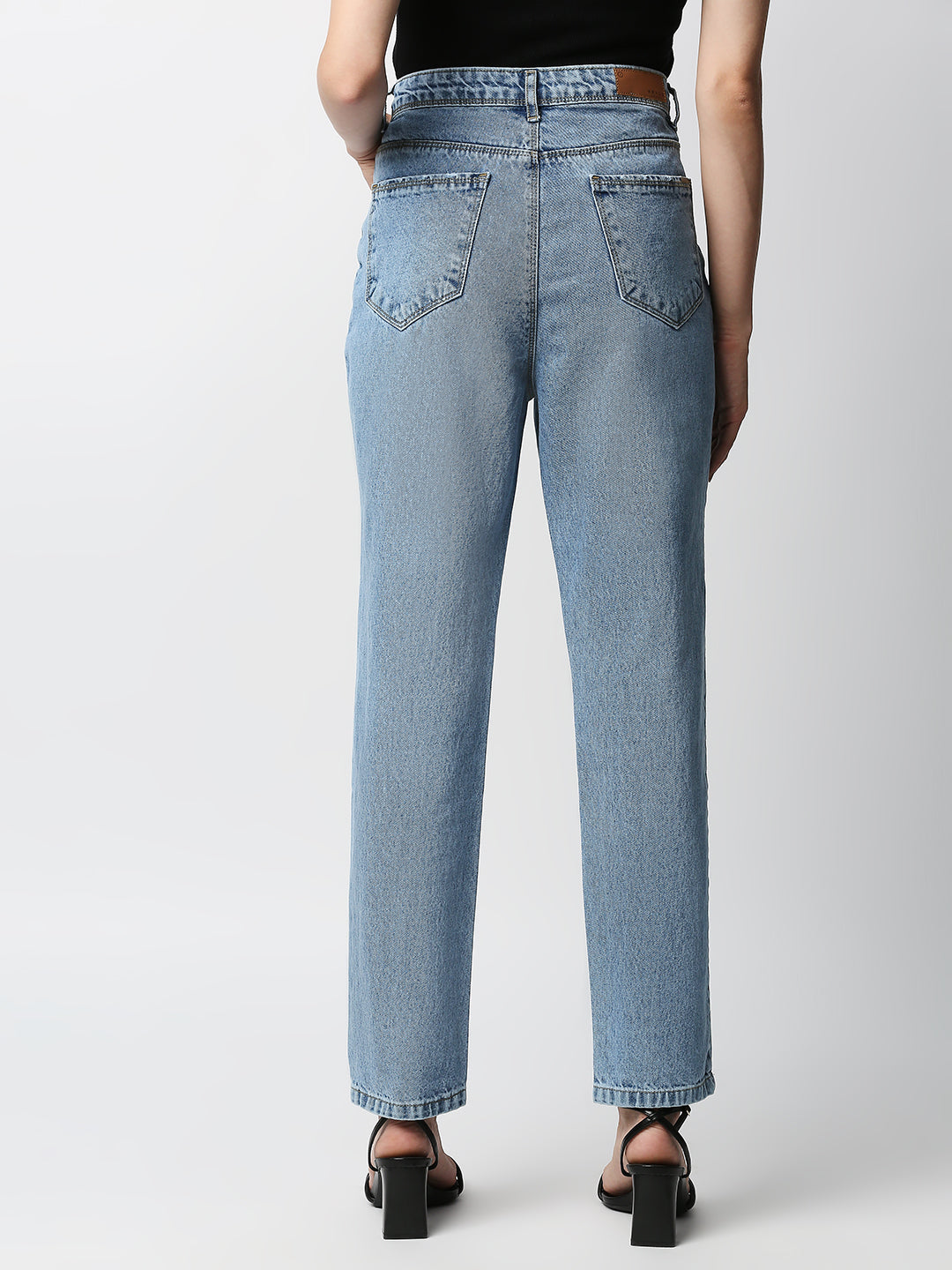 Women Dark Blue Super High-Rise Straight Jeans