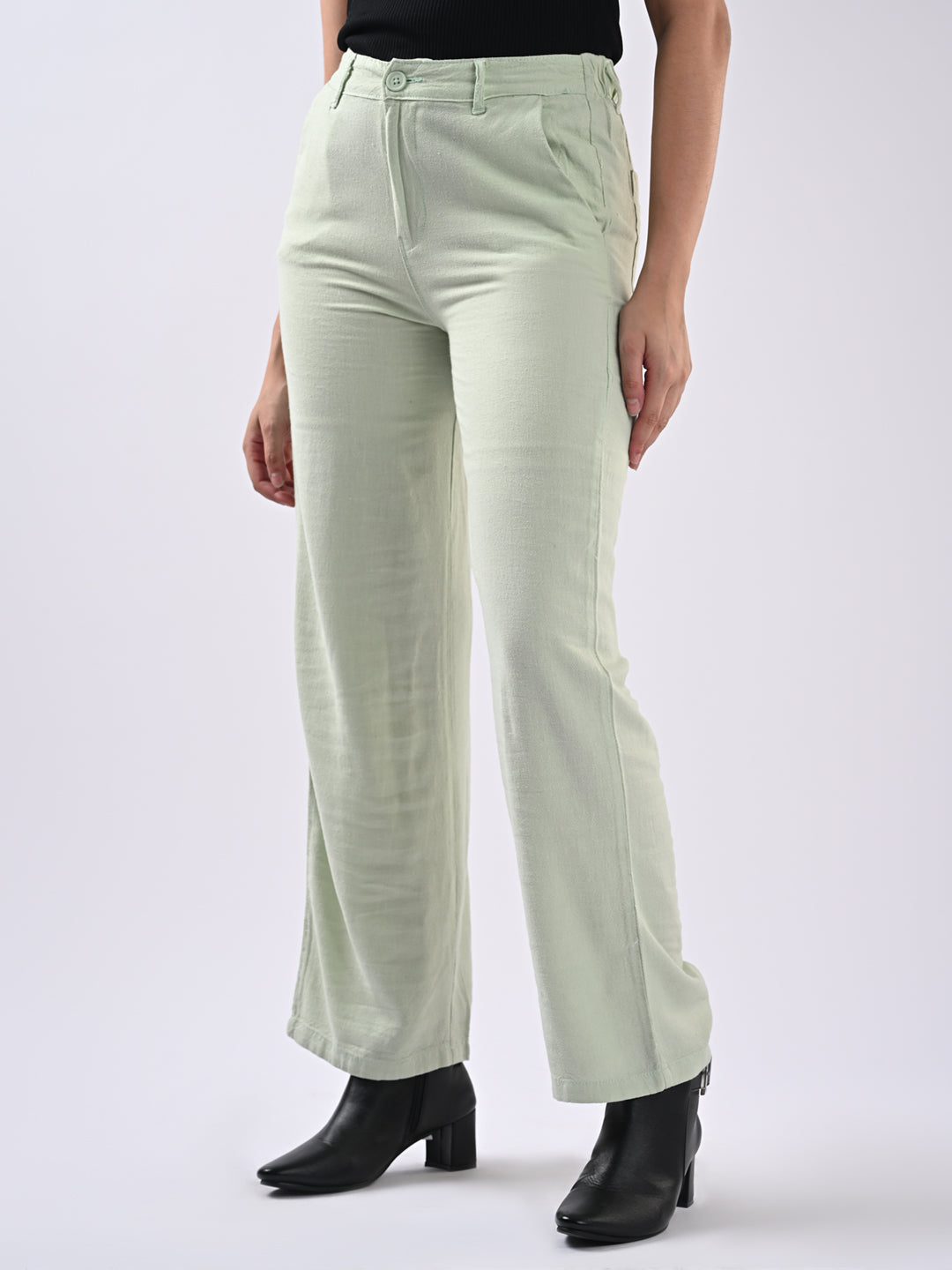 Women High-Rise Wide Leg Korean Pants