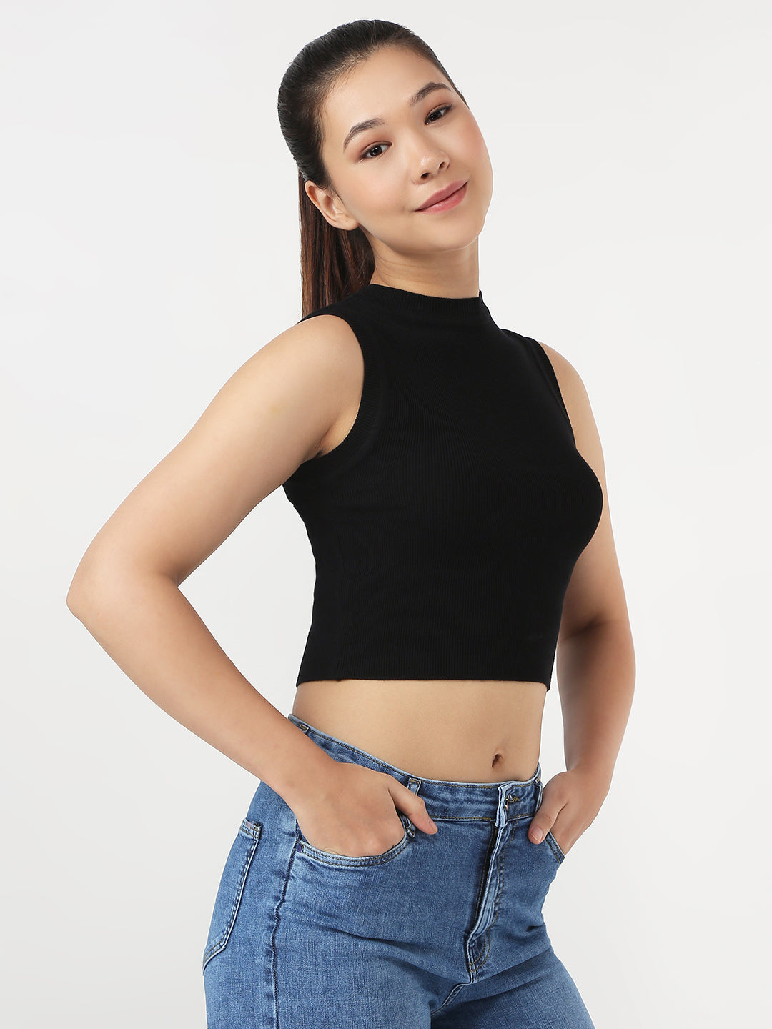 Women Black Slim Tank Top