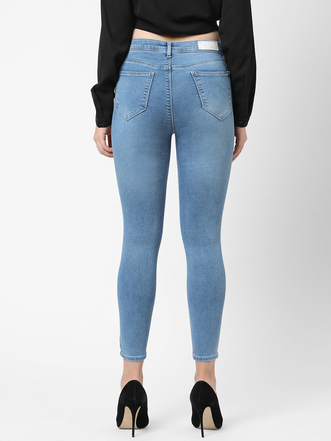 Women Light Blue High-Rise Skinny Jeans
