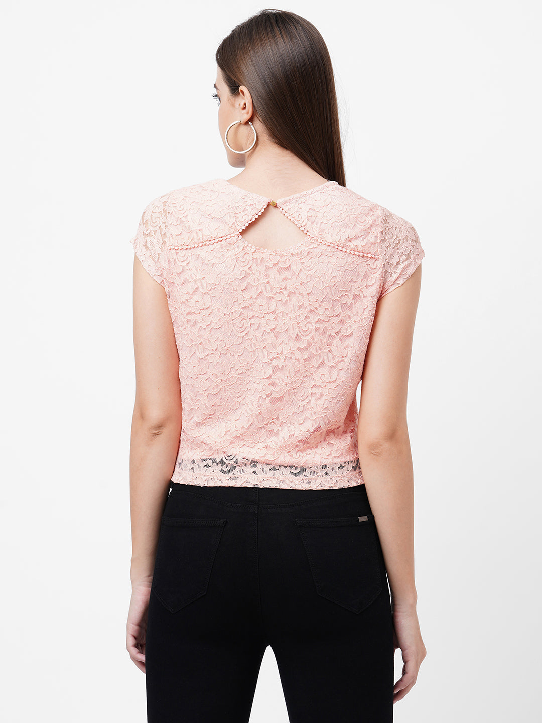 Women Peach Crop Top
