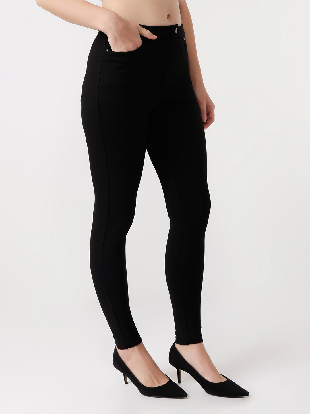 Women Black Skinny Treggings