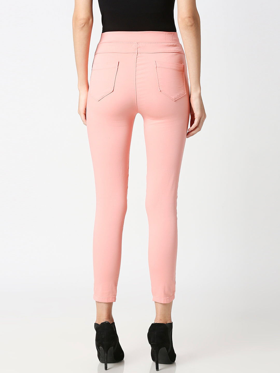 Women Blush Pink Super High-Rise Jegging