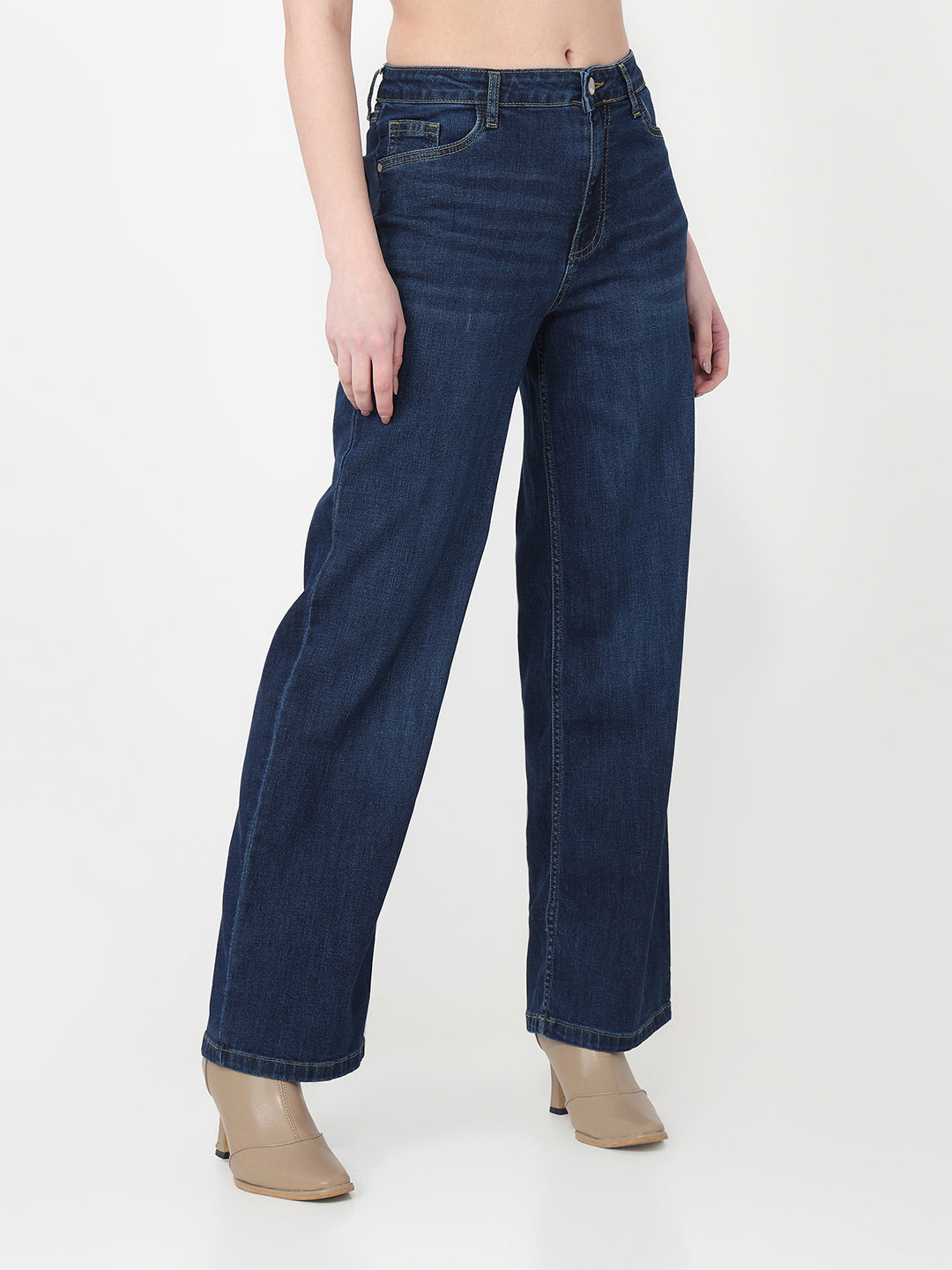 Dark Blue High-Rise Baggy Jeans