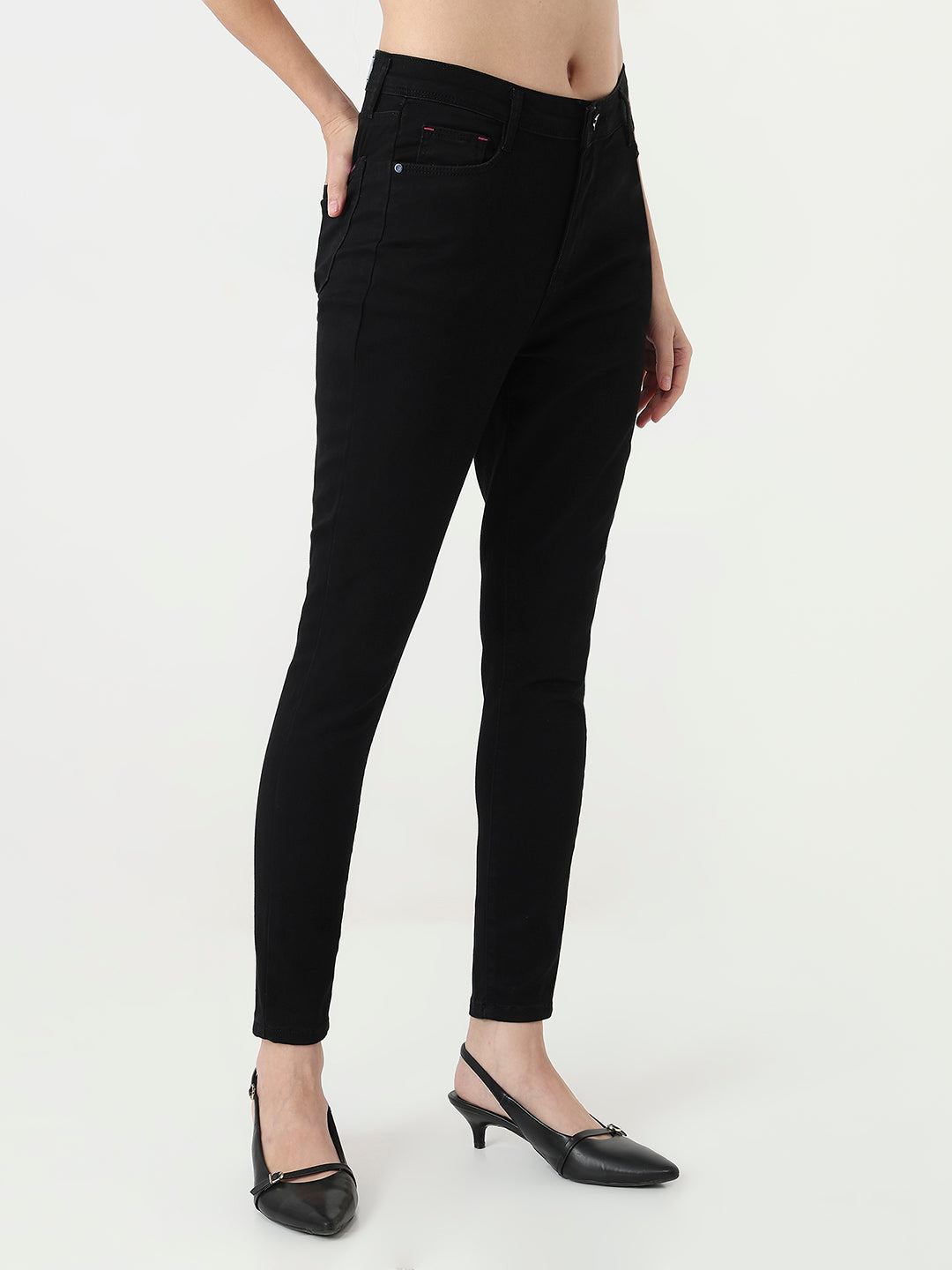 Women Black Sky High Skinny Jeans