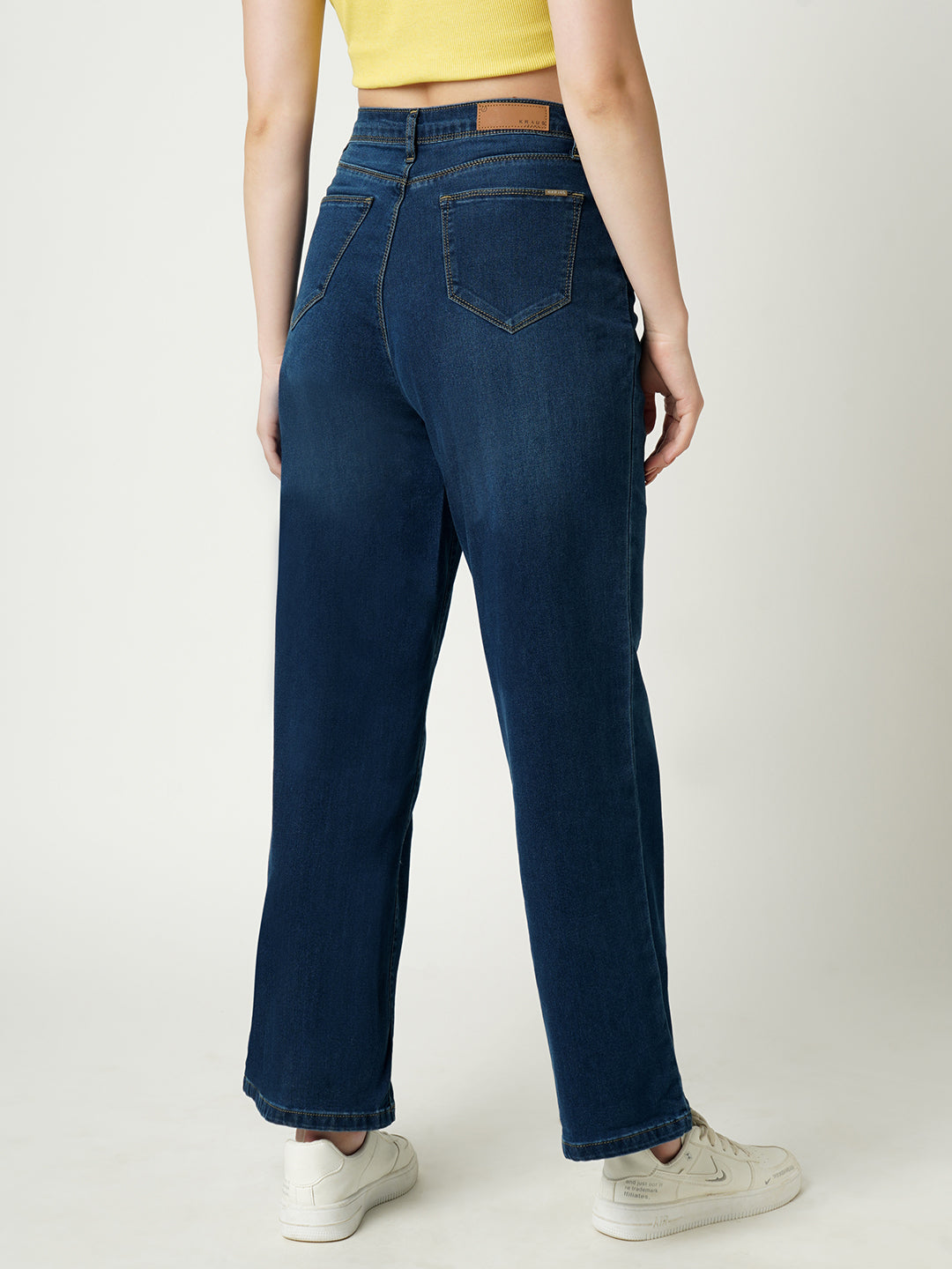 Women High-Rise Parallel Wide Leg Jeans