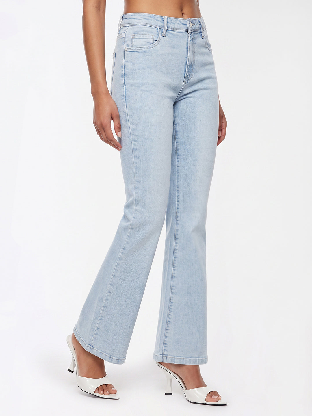 Light Blue High-Rise Flare Jeans