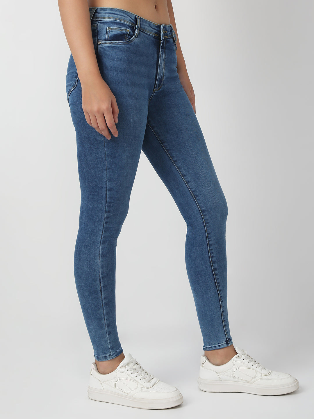 Women Medium Blue High-Rise Skinny Jeans