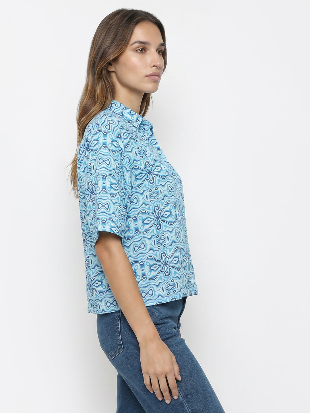 Women Kaleidoscope Crop Shirt