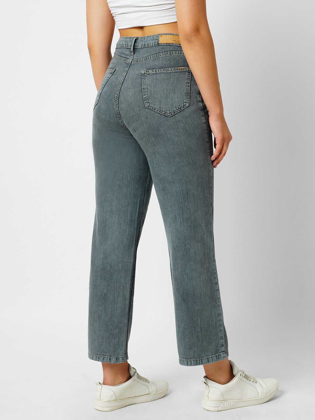 Women Grey High-Rise Loose Straight Jeans