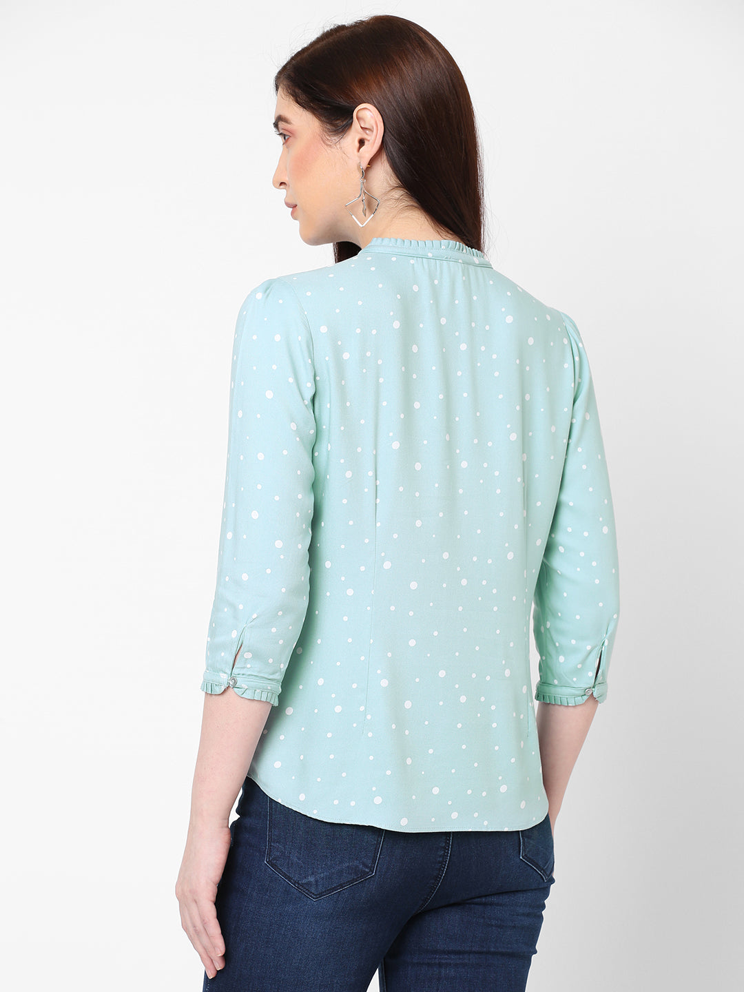 Women Polka-Dot Print Slim Fit Top