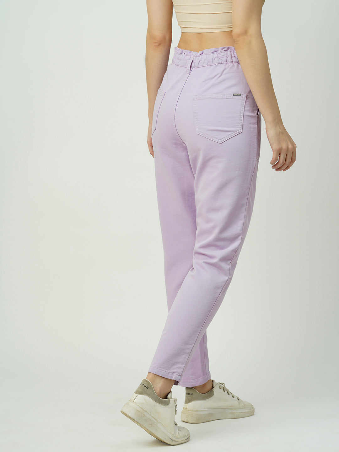 Women Lilac High-Rise Baggy Fit Jeans