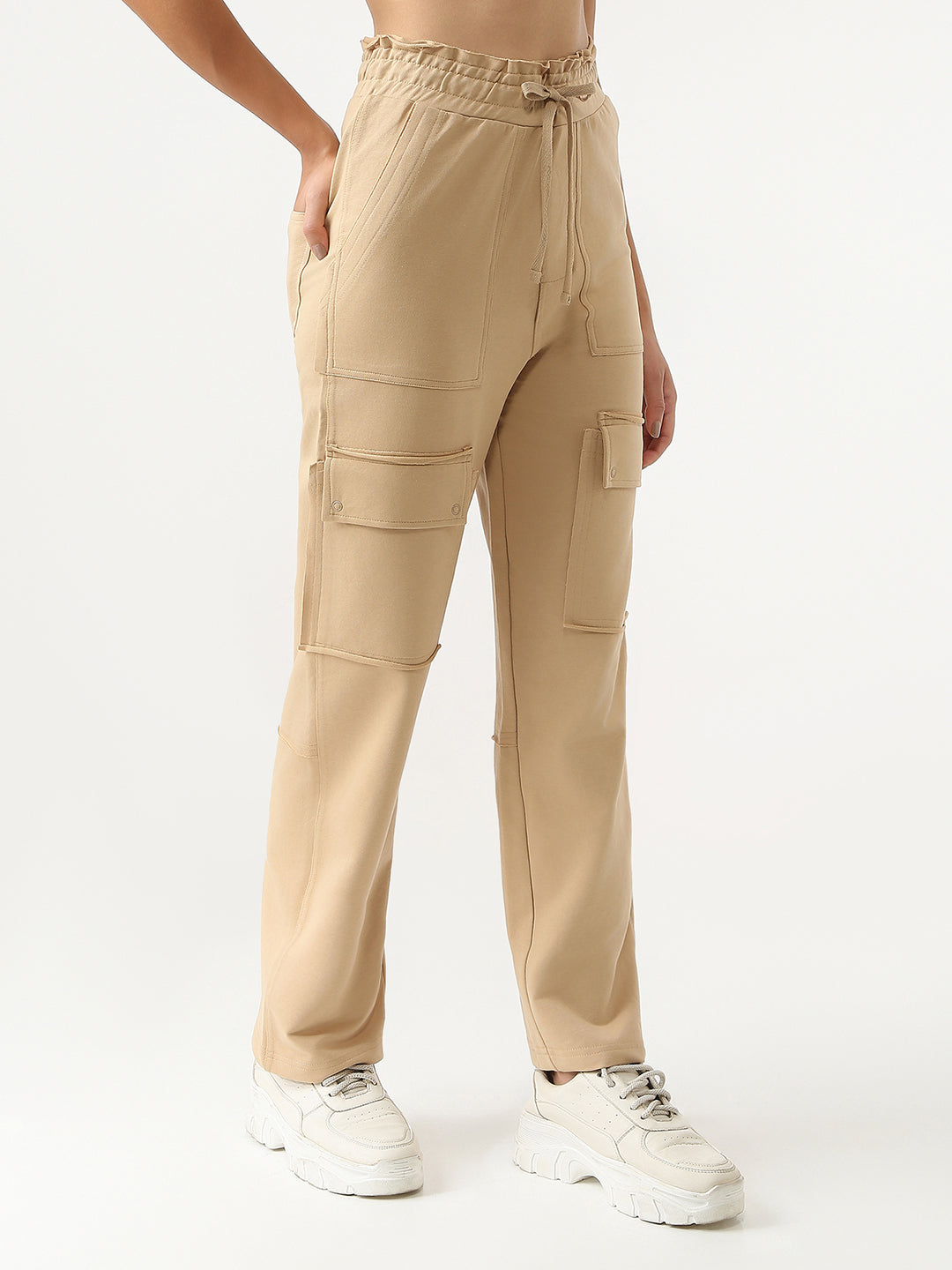 Women Beige Mid-Rise Skinny Athleisure