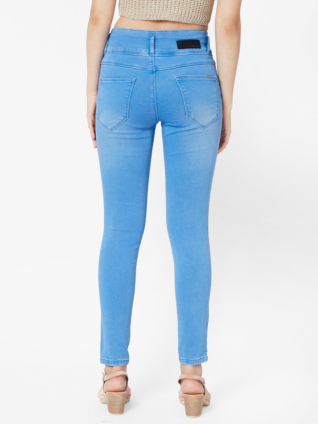 Women Light Blue High-Rise Skinny Jeans