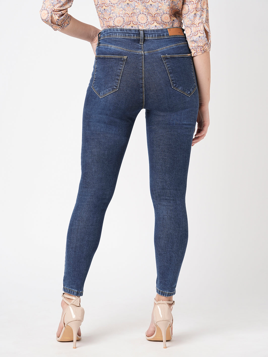 Women Dark Blue High-Rise Skinny Jeans