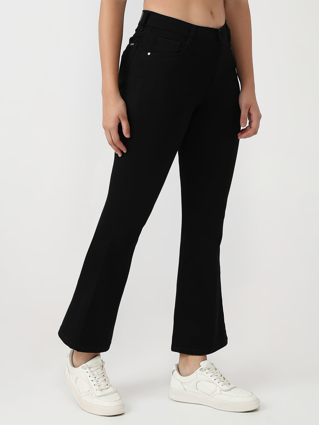 Women Black High-Rise Flare Jeans