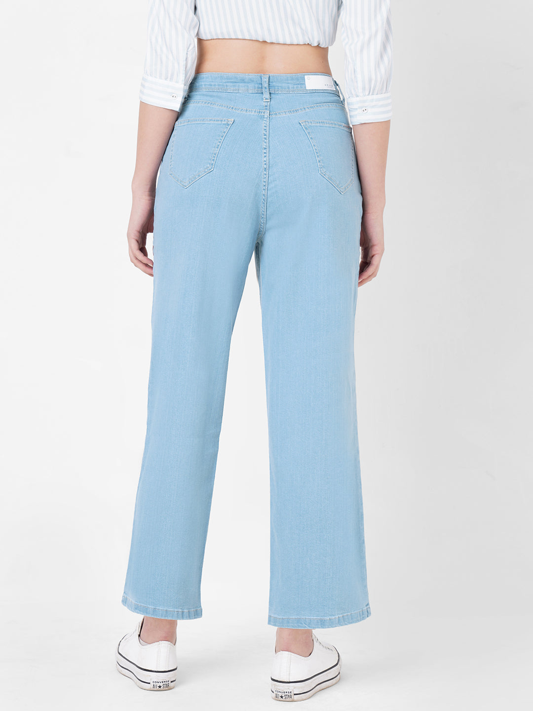 Women High-Rise Parallel Wide Leg Jeans