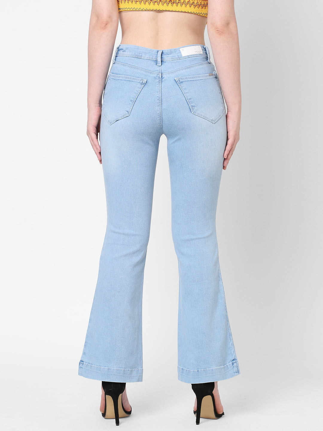 Women Light Blue High-Rise Flare Jeans