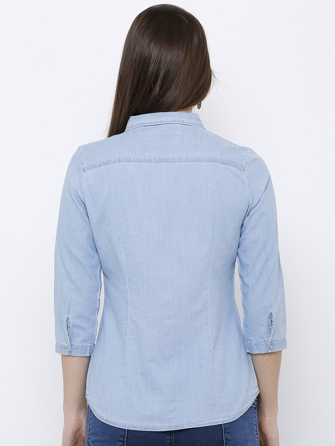 Women Light Blue Denim Shirt