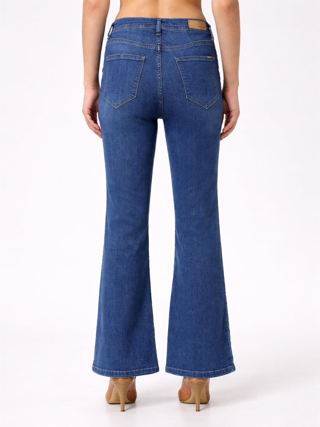 Women Dark Blue High-Rise Flare Jeans