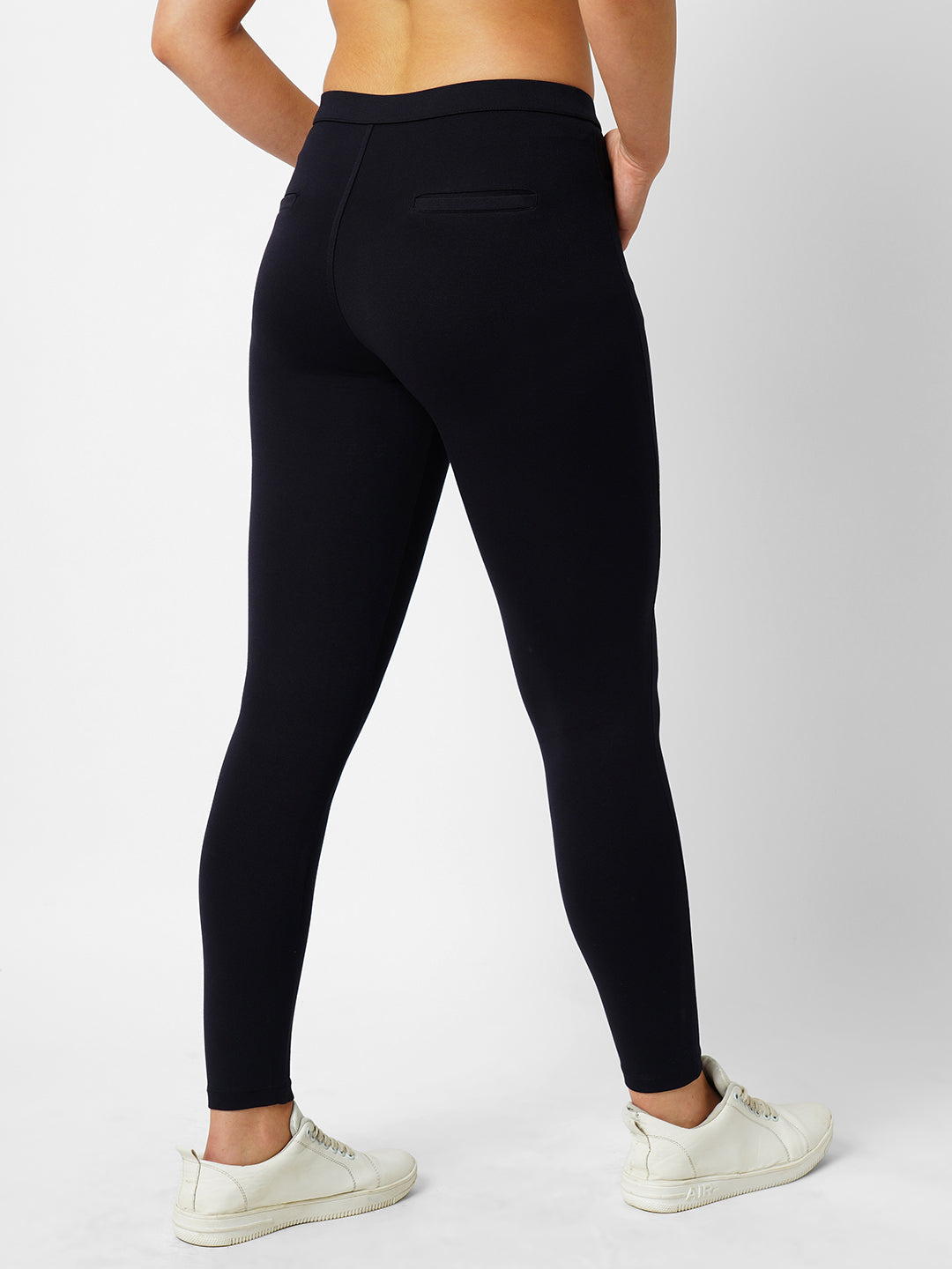 Women Navy High-Rise Skinny Treggings